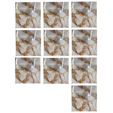 Imagem de Placa Adesiva Marmore 3D Kit 10 uni Papel de Parede Autocolante Obra Reforma Quarto Sala Cozinha Ambiente Moderno