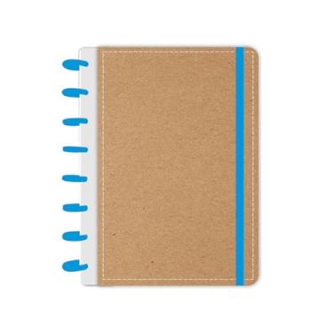 Imagem de Caderno de Disco Capa Dura A5 Kraft Azul com 80 folhas abyara graf cod 4131 (tipo caderno inteligente)