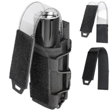 Imagem de LIVANS Coldre de lanterna para cinto de serviço, suporte de lanterna tática, bolsa de nylon capa de transporte para colete policial corretivo de segurança acessórios de acampamento ao ar livre, com