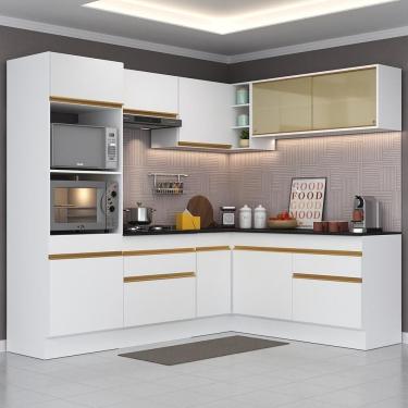 Imagem de Cozinha Completa De Canto Mp2099 Com Armário E Balcão Branca