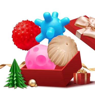 Imagem de ROHSCE Bolas Sensoriais Para Bebês De 1 A 3 Anos, Conjunto Brinquedos Montessori Macios E Texturizados Meses Ou Mais, Cores Vibrantes (Pacote Com 4), Presentes Perfeitos Cestas Páscoa