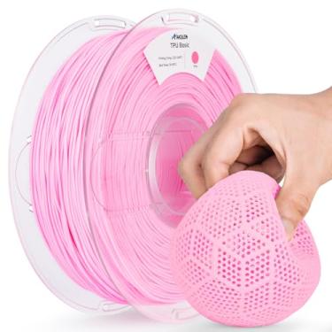 Imagem de AMOLEN Filamento de impressora 3D TPU 95A 1,75 mm, filamento rosa básico TPU de alta dureza e resiliência, filamento 3D flexível de 1 kg, precisão dimensional +/- 0,02 mm, adequado para a maioria das