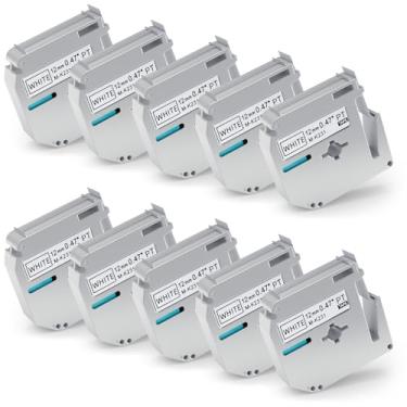 Imagem de Pacote com 10 fitas MK-231 M 12 mm compatível com M-K231s Brother Label Tape preto sobre branco 0,47 polegadas para P Touch PT-M95 PT95 PT65 PT-65 PT70 PT85 PT90