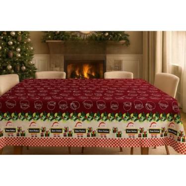 Imagem de Toalha de Mesa Natalina Estampada Decorativa Mesa Posta Festa Natal Reforçada (Papai Noel,3,20x1,40)