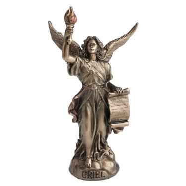 Imagem de Veronese Design Estatueta colecionável em miniatura Uriel O Arcanjo da Sabedoria Polystone pintado à mão com acabamento em bronze de 11,4 cm