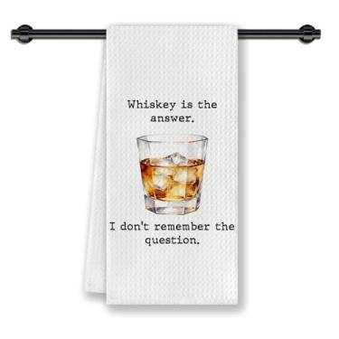 Imagem de CosxHabitat Toalhas de prato engraçadas de cozinha de uísque, presentes para amantes de uísque, presentes de coquetel para mulheres e homens, toalhas de chá decorativas de mão para carrinho de bar de