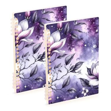 Imagem de Burbuja Cadernos com nome, papel pautado universitário A5 com 60 folhas, fichário para escritório, 2 unidades