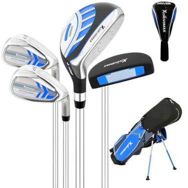 Imagem de Conjunto de 5 peças de taco de golfe infantil, conjunto de tacos de golfe júnior para idades de 4 a 12 anos inclui bolsa de suporte, 1# Drive, 5# híbrido, 6/7#, 9/P# ferros e Putter mão direita para