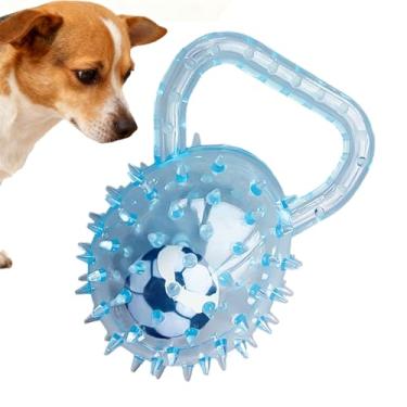 Imagem de Bolas estridentes para cães – Mastigador interativo de borracha macia, brinquedo para cães com bola pontiaguda, para limpeza de dentes, alívio do tédio, estimulação de arremesso e busca, treinamento