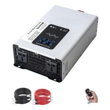 Imagem de Inversor de onda senoidal pura de 5000 W, CC 12 V/24 V/48 V/60 V/72 V para CA 120 V/240 V, inversor de energia solar de baixa frequência com controle remoto,72V to 220V