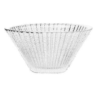 Imagem de Tigela de Vidro Transparente com Textura Canelada Design Decorativo em Forma Cônica