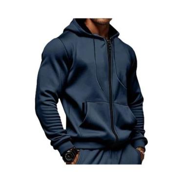 Imagem de Moletom Masculino De Manga Longa Com Capuz E Zíper, Confortável Para O
