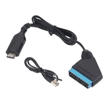 Imagem de aqxreight Conversor de Interface Multimídia SCART para HD 720P 1080P Conversor de Interface Multimídia SCART HD para VCR VHS DVD Preto Obter Qualidade Ajudando Vídeo WIDE para CONVERTER (Preto)