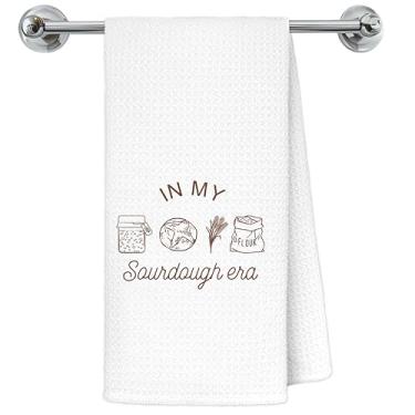 Imagem de Exqcom Toalhas de cozinha para presentes de massa fermentada, presentes para amantes de confeitaria, toalhas de chá femininas para decoração de cozinha e padaria, in My Sourdough Era, toalha de mão