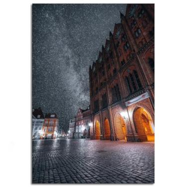 Imagem de 912 Building Canvas Prints Starry Sky Poster Wall Art For Home 1 peça Decorações Noframed 30.5 cmx20.3 cm
