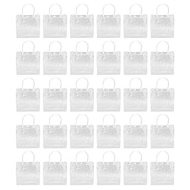 Imagem de Cocoarm 30pcs Sacos de Presente de Plástico Transparente Com Alças, Sacolas de Presente Transparentes de PVC Sacolas Plásticas Transparentes Sacos de PVC de
