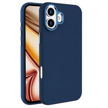 Imagem de Capa fina para iPhone 16/16 plus/16 pro/16 pro max, capa de negócios com sucção magnética de couro vegano, capa de proteção contra choque