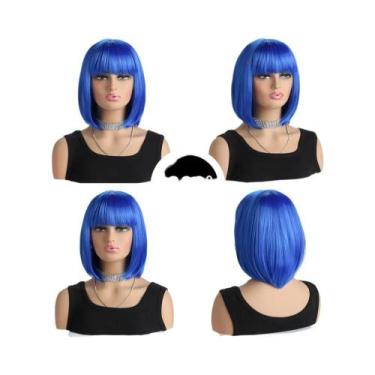 Imagem de Peruca Curta Resistente Ao Calor Com Franja Para Mulheres, Fantasia De