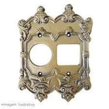 Imagem de Placa colonial marinjet 4x4 2s + tomada redonda 25n