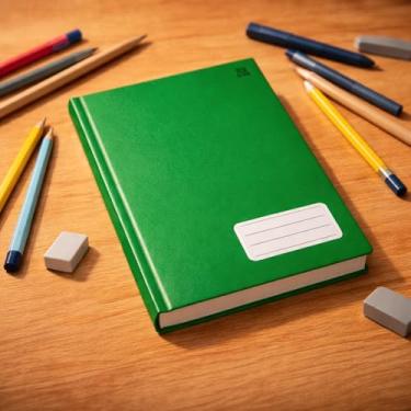 Imagem de Caderno Universitário Costurado 1 Matéria, Verde, 96 Folhas Pautadas, Capa Dura Resistente, 28x21cm, Estudos e Trabalho