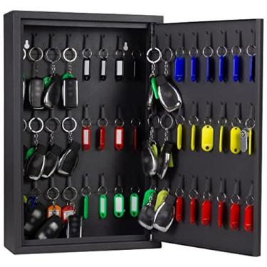 Imagem de Porta-chaves para armário de chaves, organizador de chaves resistente de 48 bits, caixa de chave compacta doméstica com gancho, gerenciamento de chaves de segurança com trava, para oficina de