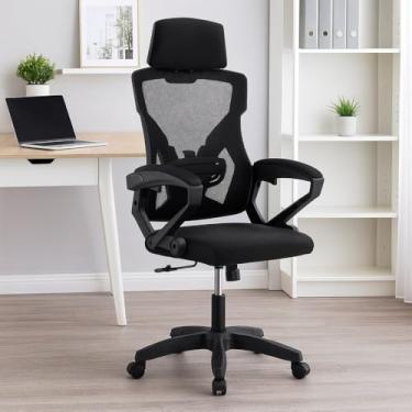 Imagem de Cadeira de Escritório Presidente Executiva Gamer, Preta, Tela Mesh, Suporte Lombar, 120 kg, Rodízios Silenciosos, 120-128 cm