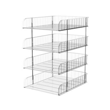 Imagem de Rack de armazenamento de pasta transparente para arquivos visuais, rack de armazenamento de mesa, armazenamento de arquivos, caixa de armazenamento de mesa de escritório