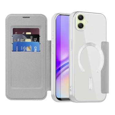 Imagem de Asuwish Capa de celular para Samsung Galaxy A05 capa carteira magnética com protetor de tela de vidro temperado flip porta-cartão de crédito bloqueio RFID slot robusto acessórios para celular Ao5 A 05