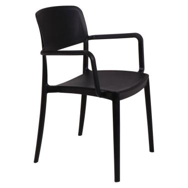 Imagem de Cadeira Tramontina Marta Em Polipropileno Preta Com Braços Tramontina