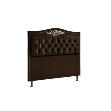 Imagem de Cabeceira Holanda 140cmcasal Veludo Shop Das Cabeceiras Marrom Chocolate