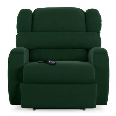 Imagem de Poltrona Do Papai Sala De Cinema Reclinável Manchester Controle Elétrico Usb Veludo Verde Esmeralda