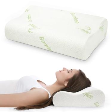 Imagem de Travesseiro Cervical Ortopedico NASA Bambu Viscoelastico Esponja Suporte Ergonômico - G