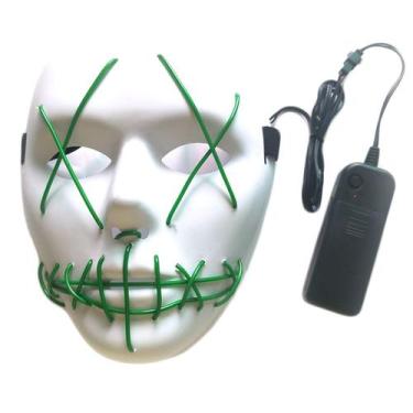 Imagem de Máscara White Ghost LED Luminous Full Face Cosplay Party - yiweisai