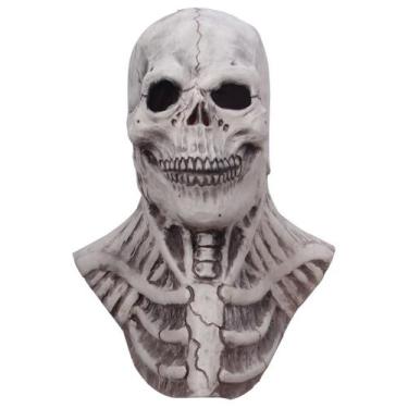 Imagem de Fantasia de Halloween, adereço, máscara de esqueleto, capa facial comp