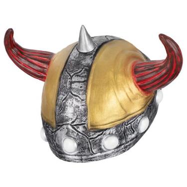 Imagem de Chapéu de látex de Halloween Máscara de capacete Viking para carnaval 