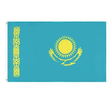 Imagem de Bandeira Nacional do Cazaquistão 90x150cm Poliéster 100g - yiweisai