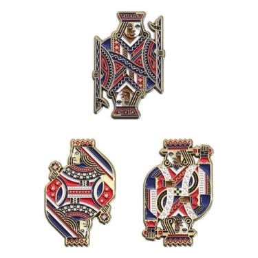 Imagem de Alfinetes de broche, cartão de baralho criativo, alfinetes de blusa de