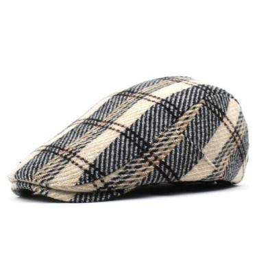 Imagem de Boné plano Gatsby Newsboy Hat Scally Cap para homens de algodão/jeans 