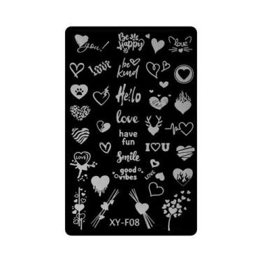 Imagem de Placa De Estampagem De Unhas Com Folhas Verdes, Borboletas, Flores E E