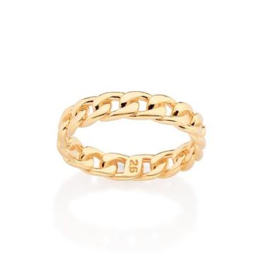 Imagem de Anel Rommanel Aro de Corrente Folheado a Ouro 513365, 24, Dourado