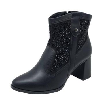 Imagem de Bota Feminina Cano Curto Salto Alto Dakota G9904, Preto, 36