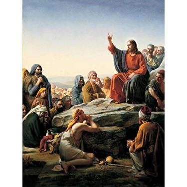 Imagem de O Sermão da Montanha (1890) de Carl Heinrich Bloch - 60x78 - Tela Canvas Para Quadro
