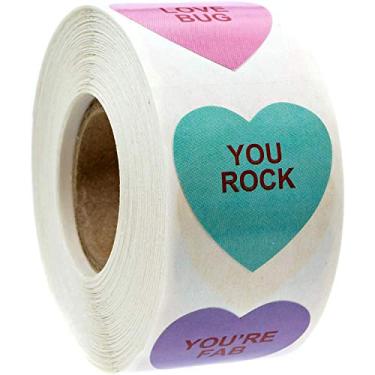 Imagem de Adesivos de coração SBLABELS Valentine Candy / 500 adesivos de dia dos namorados / 1 1/8" de coração