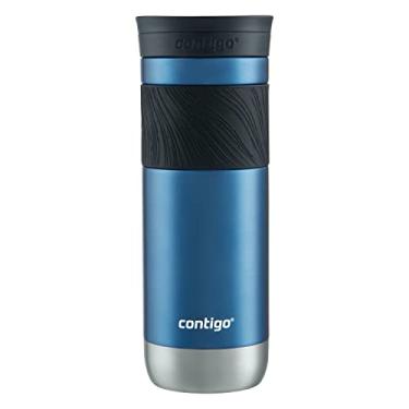 Imagem de Contigo Caneca de viagem Byron de aço inoxidável isolada a vácuo, 590 ml - tampa à prova de vazamento, livre de BPA, milho azul - Copo reutilizável perfeito para café ou água; suporte de bebidas