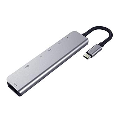 Imagem de 8 em 1 USB C Hub Tipo-C 3.1 a 4K HDMI compatível RJ45 USB SD/TF Leitor de cartão PD Fast Charge USB Dock para MacBook Air Pro PC HUB