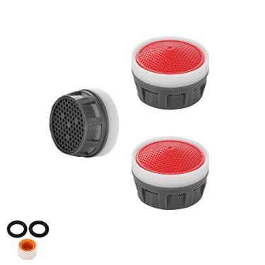 Imagem de Aerador de torneira JQK, 2,2 GPM, retração de fluxo, inserção de torneira, aeradores de reposição, peças de banheiro, pacote com 3, tamanho JR Junior, FAJ22-P3