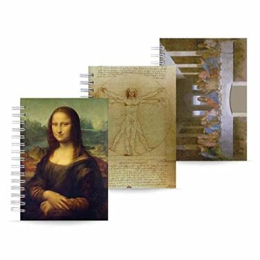 Imagem de Kit 3x Cadernos Leonardo da Vinci Capa Dura 125 Folhas A5