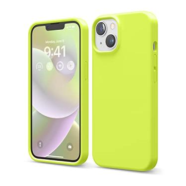 Imagem de Capa elago compatível com iPhone 14, capa de silicone líquido, capa protetora de corpo inteiro, à prova de choque, design fino, forro de microfibra macia antiarranhões, 6,1 polegadas (amarelo neon)