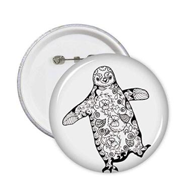 Imagem de Lindo pinguim desajeitado desenho animal retrato alfinetes crachá botão emblema decoração acessório 5 peças