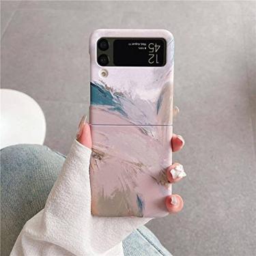 Imagem de Para Samsung Z Flip 4 Case Graffiti Watercolor Folding Phone Case Para Samsung Z Flip 3 ZFlip4 Shockproof Liquid Hard Back, b, para Samsung Z Flip 4
